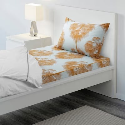 IKEA ANGLATRUMPET Flat sheet and pillowcase, yellow | IKEA Bedsheets | IKEA Home textiles | Eachdaykart
