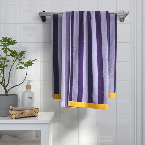 IKEA ENSKOTTMAL Bath towel, lilac/striped | IKEA Bath towels | IKEA Home textiles | Eachdaykart