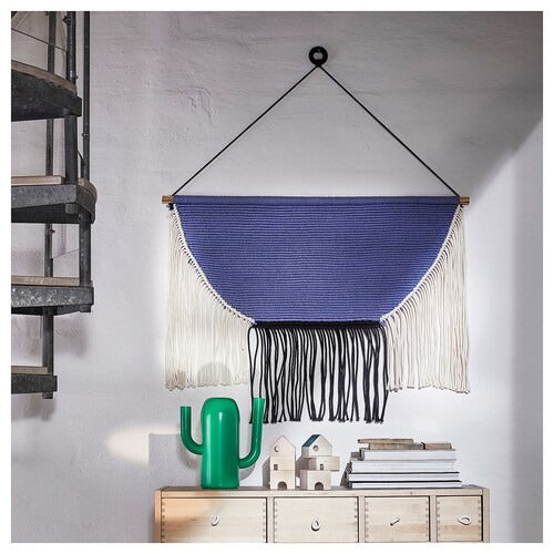 IKEA HANGALM Hanging tapestry, beige black/light lilac-blue | IKEA Wall accents | IKEA Frames & pictures | Eachdaykart