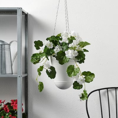 IKEA FEJKA Artificial potted plant, in/outdoor Geranium/hanging white | IKEA Artificial plants & flowers | IKEA Plants & flowers | IKEA Decoration | Eachdaykart