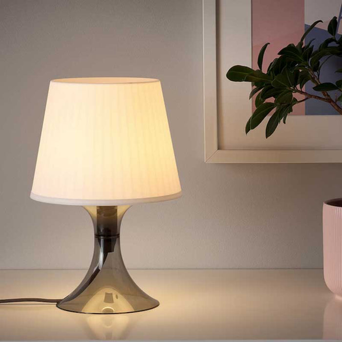 LAMPAN Table lamp, dark grey/white - IKEA