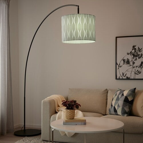 IKEA LOKNAS / SKAFTET Floor lamp, arched, blue silver-colour/black | IKEA Floor Lamps | Eachdaykart
