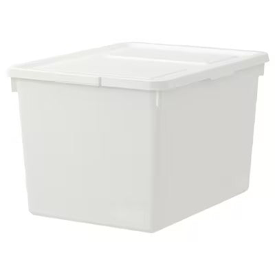 IKEA SOCKERBIT Box with lid, white | IKEA Paper & media boxes | IKEA Storage boxes & baskets | IKEA Small storage & organisers | Eachdaykart