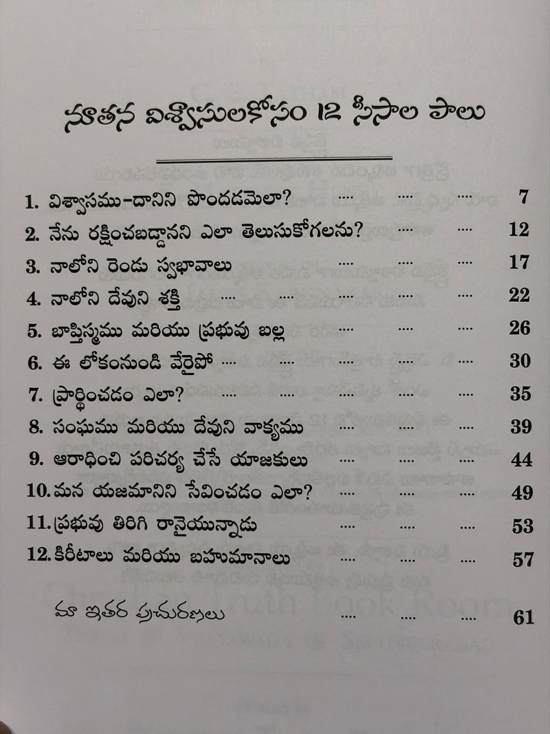 Navajaatha Vishvasulakosam 12 Sishula Paatalu Telugu Christian Books By M L Hockman EachDayKart