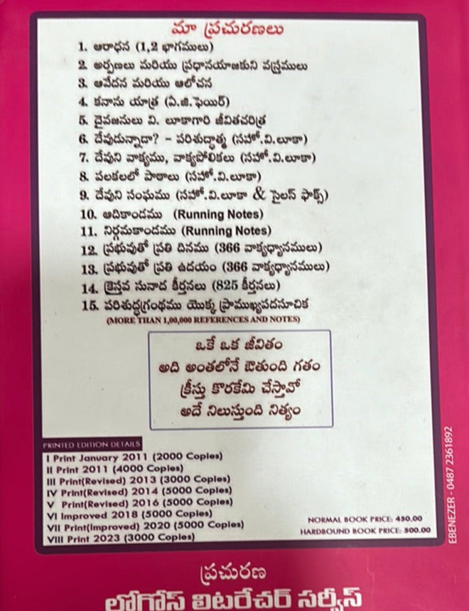 Topical Telugu Bible Concordance | Telugu Study bible | Telugu christian books