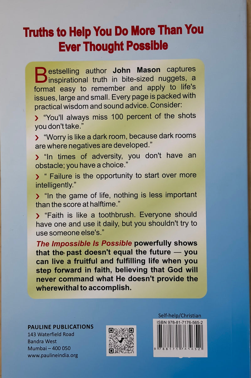 The Impossible Is Possible By John Mason Motivational Personal Development Book EachDayKart