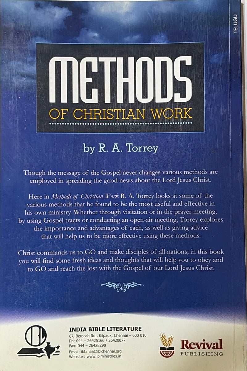 Krotha Paricharya Paddathulu Telugu Christian Ministry Leadership Book By R V Tori EachDayKart