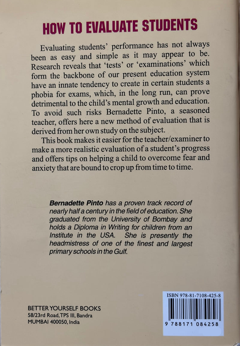 How To Evaluate Students By Bernadette Pinto Education Guide Book EachDayKart