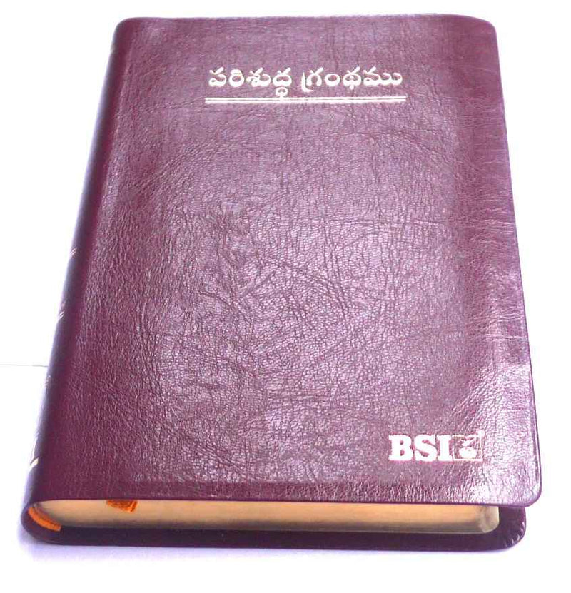 Holy bible telugu korean giant print leather cover gold edge thumb index by bsi - EachDayKart