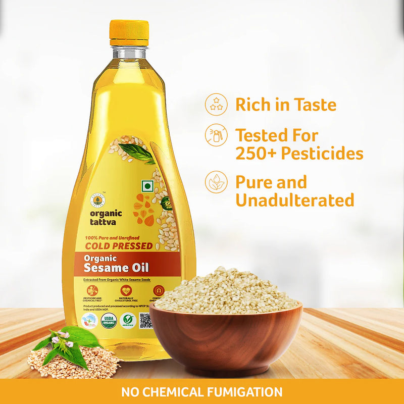 Cold Pressed Sesame Oil 3 Litre by Organic Tattva