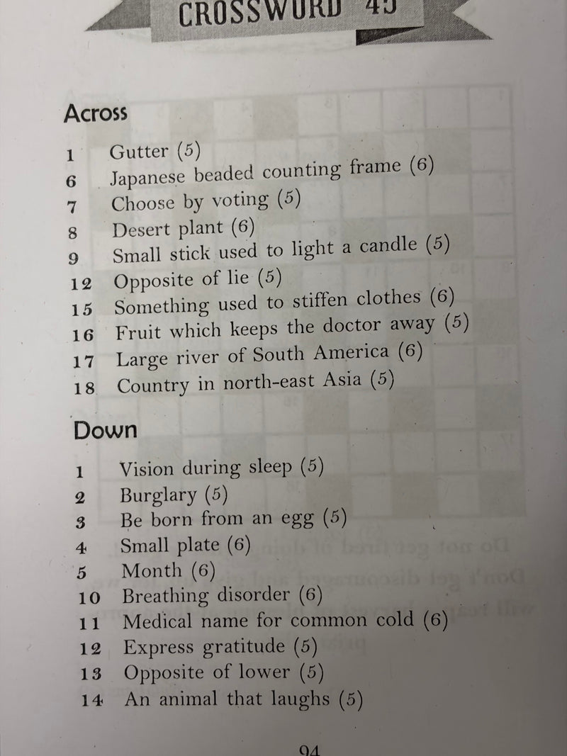 Crossword Puzzles Ii Educational Brain Teaser Activity Book By Dr Chittaranjan Andrade EachDayKart