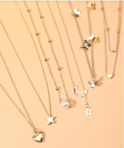 Shining Diva Fashion 5-7 Pcs Combo Latest Stylish Western Necklace Set for Women Pendant Necklace Gifts for Girls