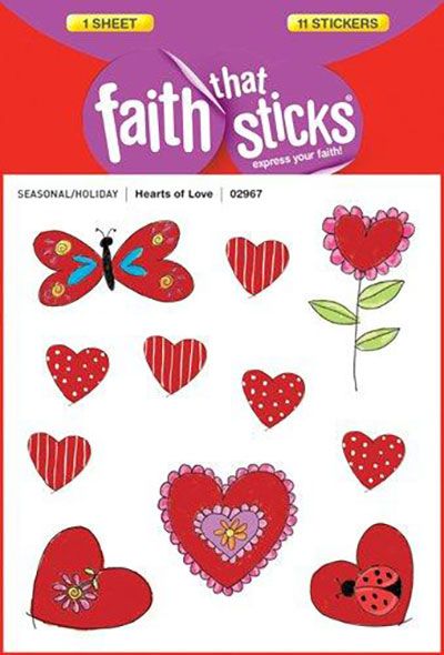 Faith That Sticks: Hearts Of Love Stickers | Christian Books | Eachdaykart