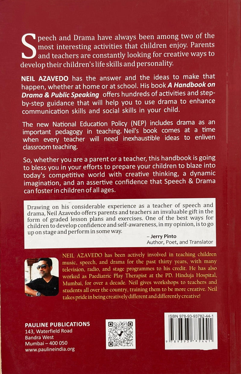 A Handbook On Drama And Public Speaking By Neil Azavedo Catholic Education Book EachDayKart
