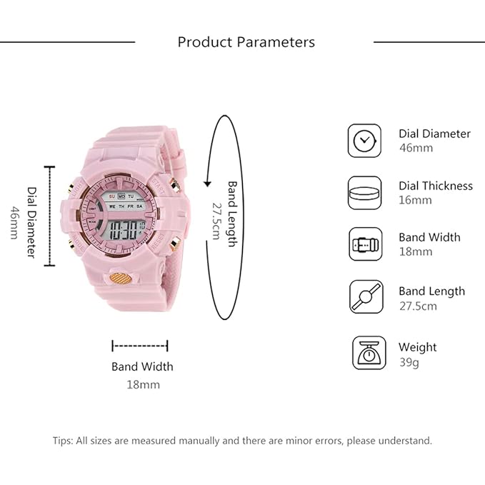 Shocknshop Digital Kids Children Multi Functional Pink Watch for Girls & Boys -325PI