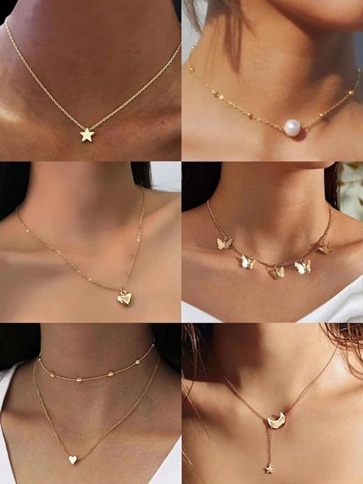 Shining Diva Fashion 5-7 Pcs Combo Latest Stylish Western Necklace Set for Women Pendant Necklace Gifts for Girls