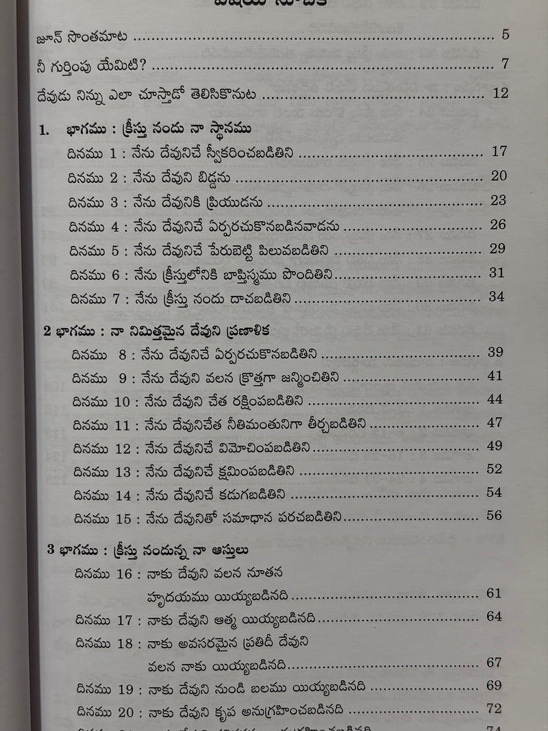 Devuni Kanula Dwara Ninnu Nivu Chuchukonumu 31 Dinamula Dhyanalu By Joan Hunt Telugu Christian Devotional Book EachDayKart