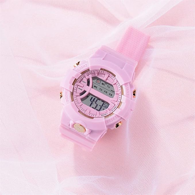 Shocknshop Digital Kids Children Multi Functional Pink Watch for Girls & Boys -325PI