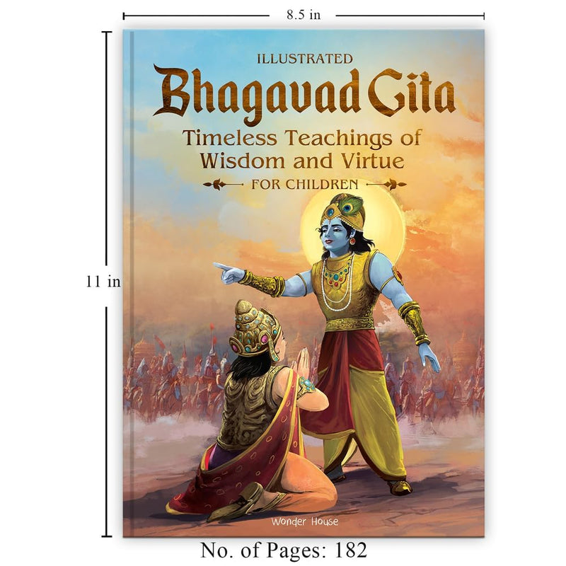 illustrated bhagavad gita for children – timeless teachings of wisdom and virtue  By Shubha Vilas | Hardcover