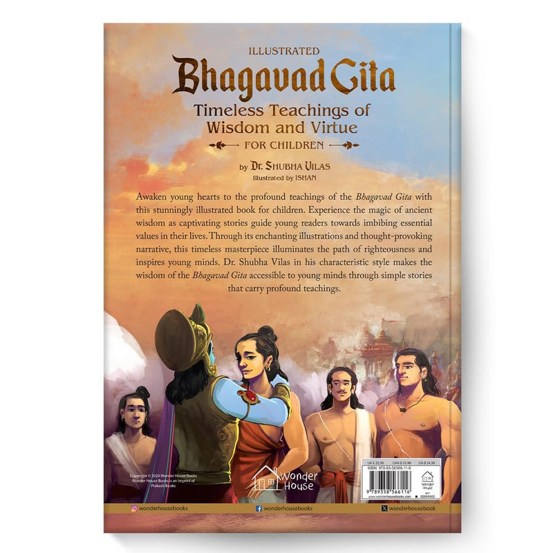 illustrated bhagavad gita for children – timeless teachings of wisdom and virtue  By Shubha Vilas | Hardcover