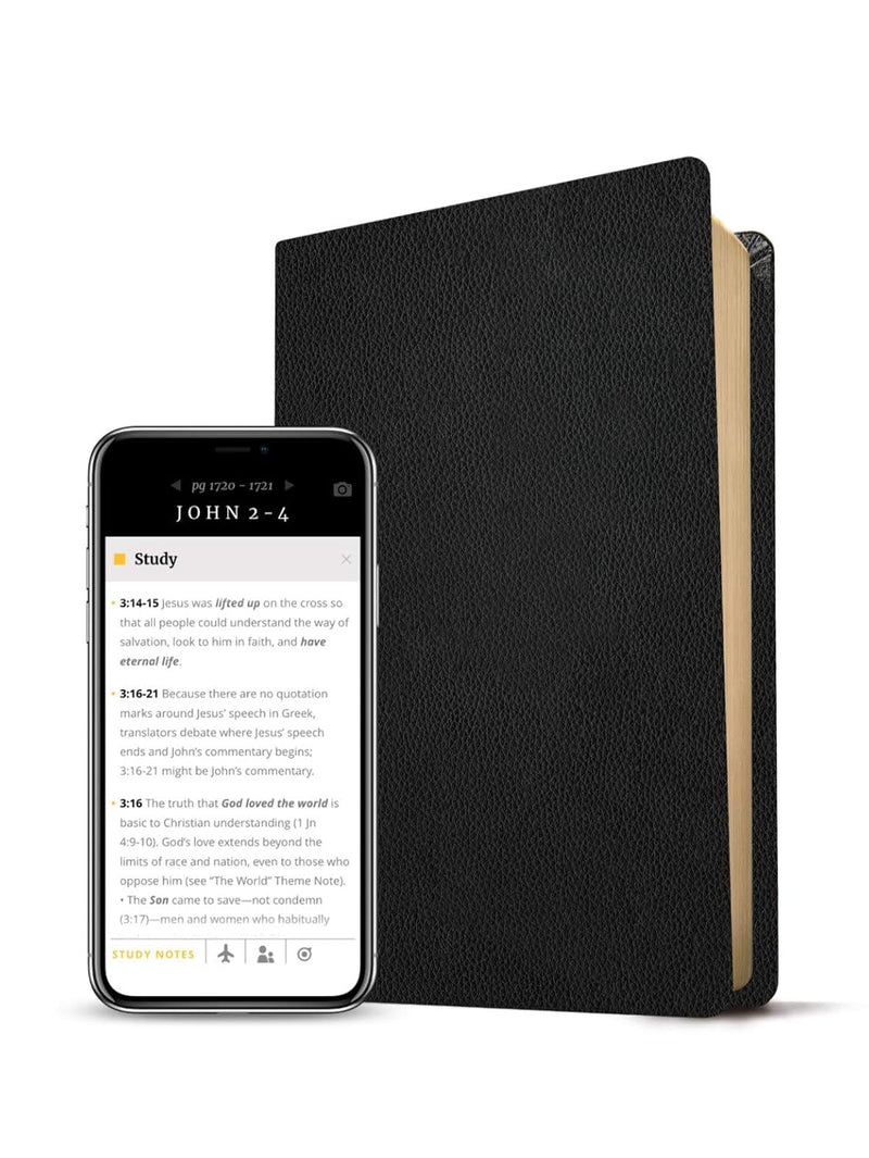 KJV Large Print Thinline Reference Bible Genuine Leather Black Red Letter English Christian Books