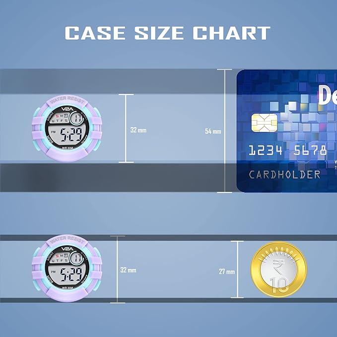 V2A Girls Kids Watch - Gifts for Girls Age 3-10 30 M Waterproof Digital Sports Watches for 3 4 5 6 7 8 Year Old Girls