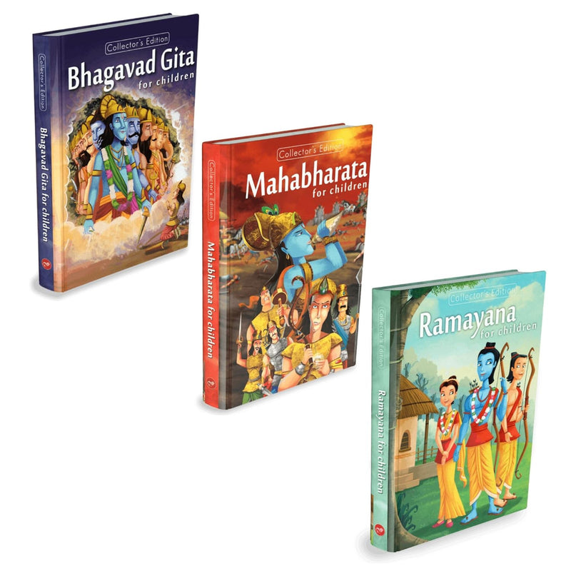 Pegasus Religious Books Set of 3 – Shrimad Bhagavad Gita, Ramayana & Mahabharata for Children (Hardcover)