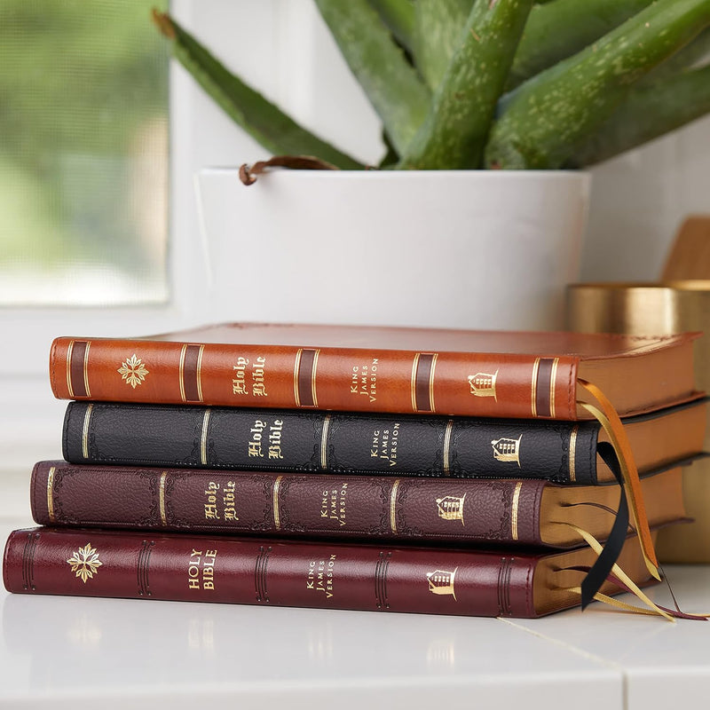 KJV Thinline Bible Large Print Vintage Series Leathersoft Tan Red Letter Comfort Print