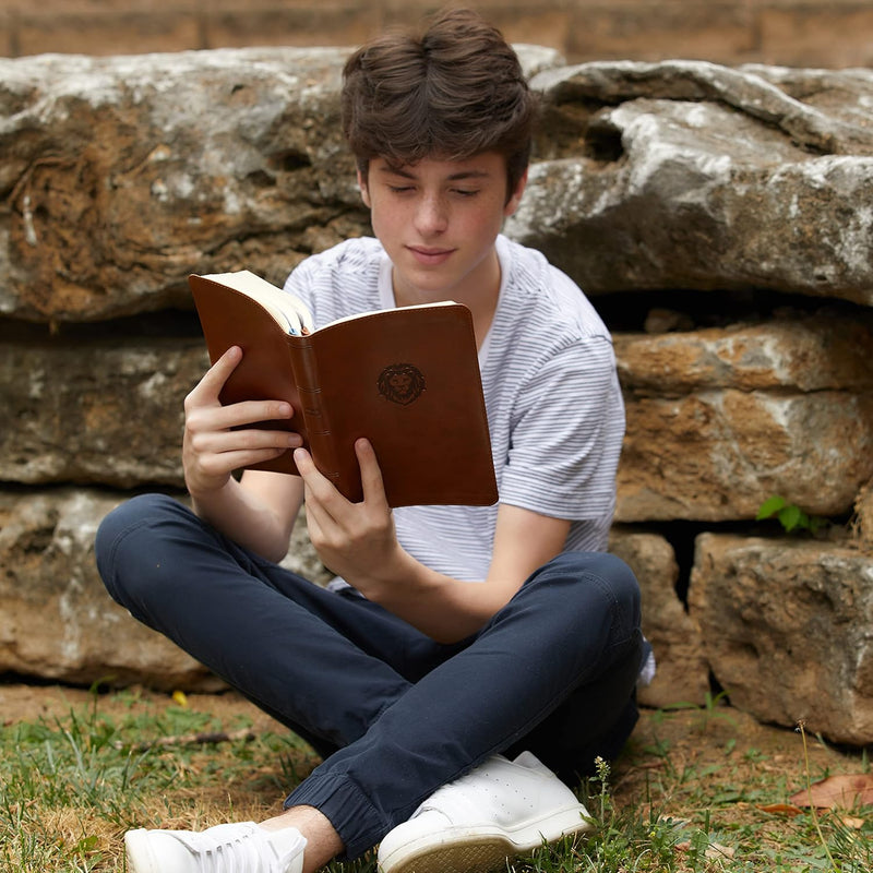 KJV Thinline Bible Youth Edition Brown LeatherSoft Red Letter