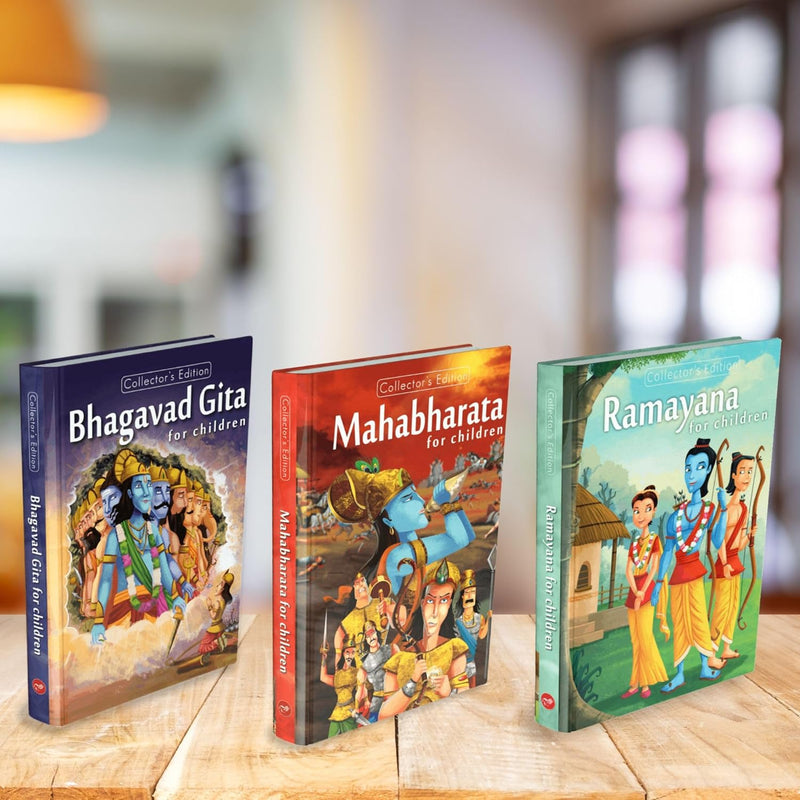Pegasus Religious Books Set of 3 – Shrimad Bhagavad Gita, Ramayana & Mahabharata for Children (Hardcover)
