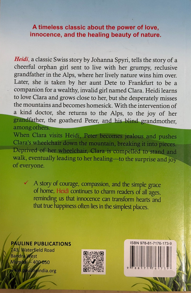 Heidi By Johanna Spyri Classic Children's Literature Book EachDayKart