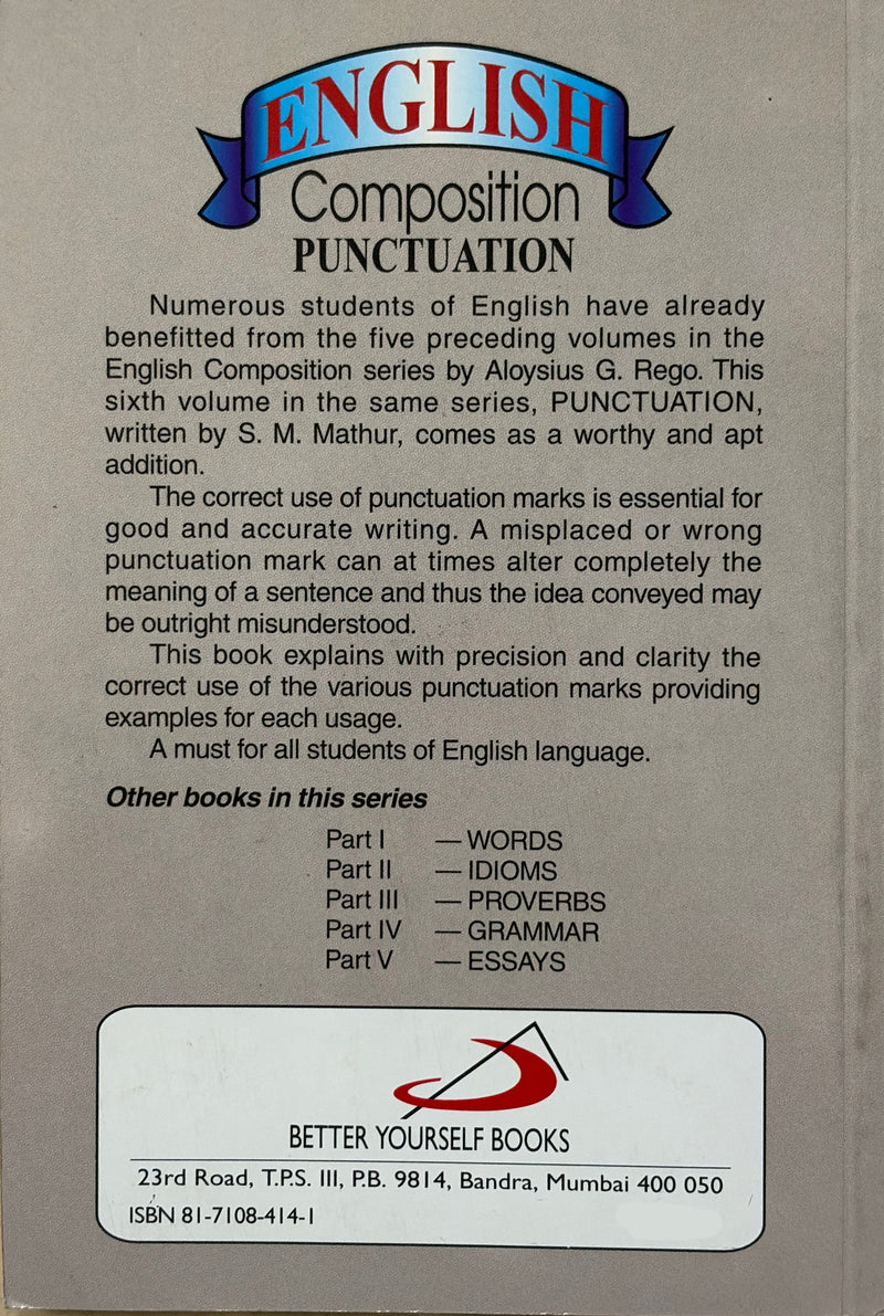 English Composition 6 Punctuation By S M Mathur English Grammar Guide Book EachDayKart