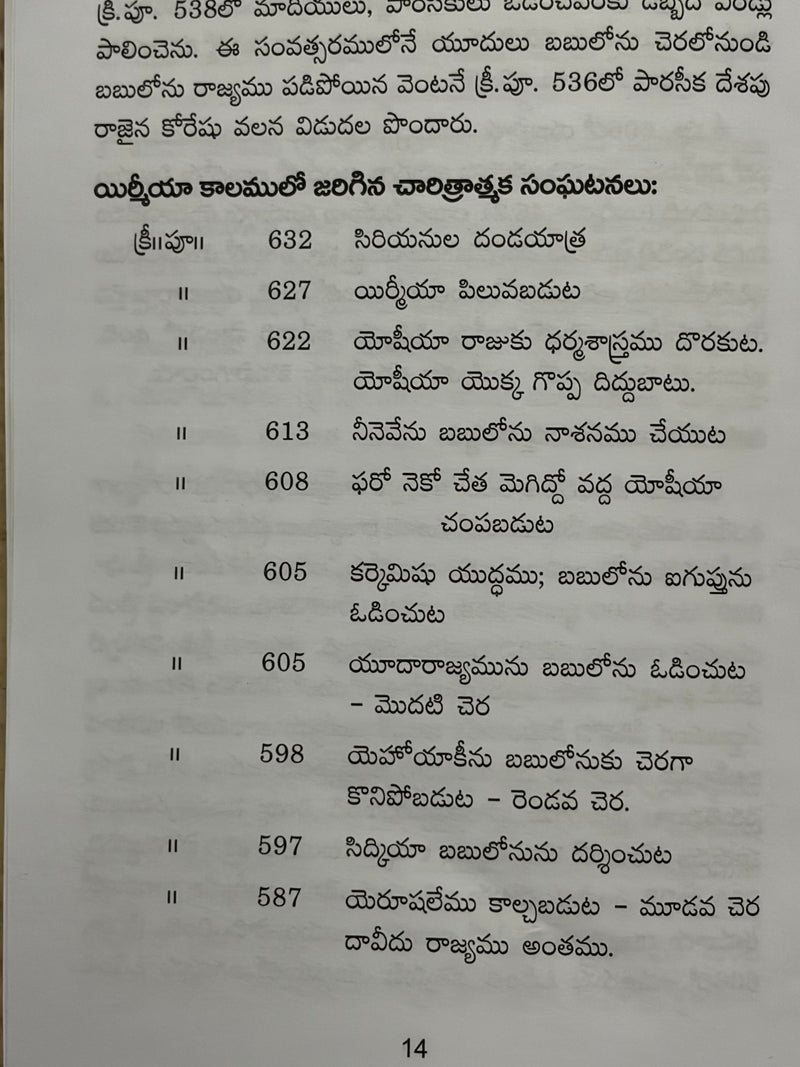 Yirmiya Telugu Christian Bible Character Study Book By Rev Dr Y M Moses EachDayKart