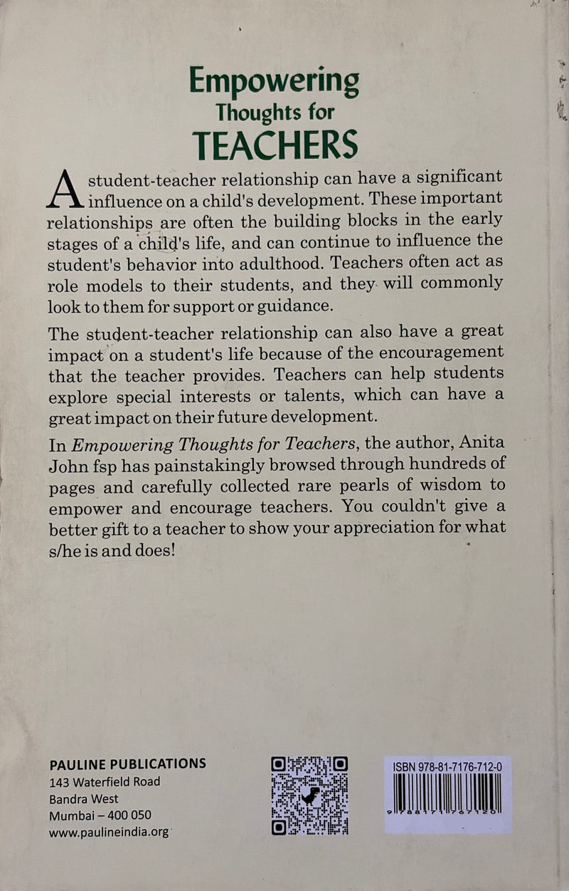 Empowering Thoughts For Teachers Catholic Books Poems Quotes Anecdotes By Anita John Fsp EachDayKart