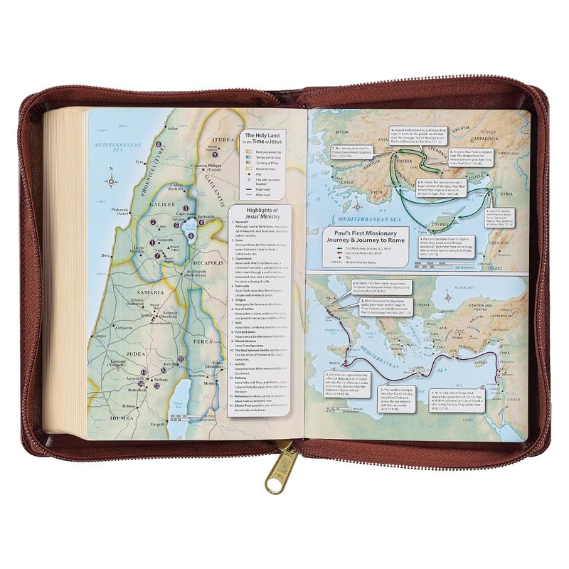 KJV Large Print Compact Bible Burgundy Faux Leather with Zipper