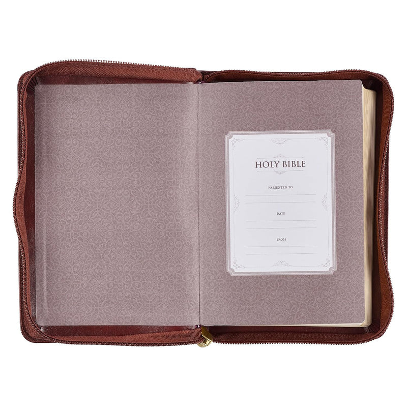 KJV Large Print Compact Bible Burgundy Faux Leather with Zipper