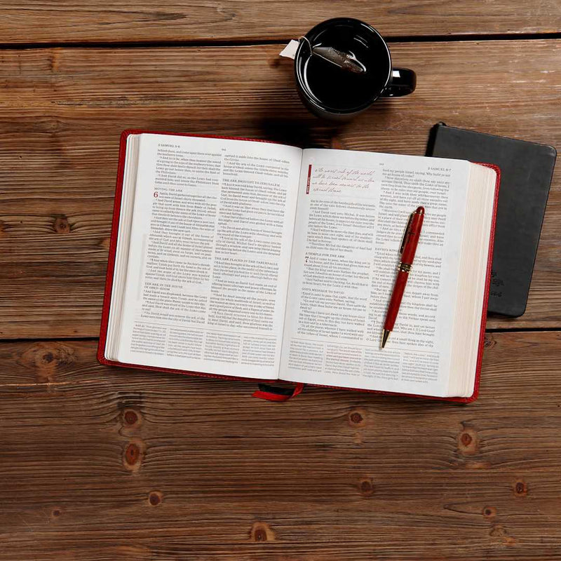 KJV Spurgeon Study Bible Crimson LeatherTouch English Bible