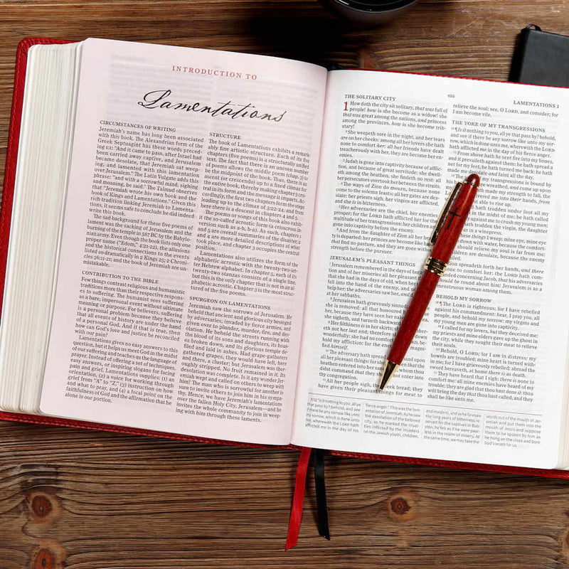 KJV Spurgeon Study Bible Crimson LeatherTouch English Bible