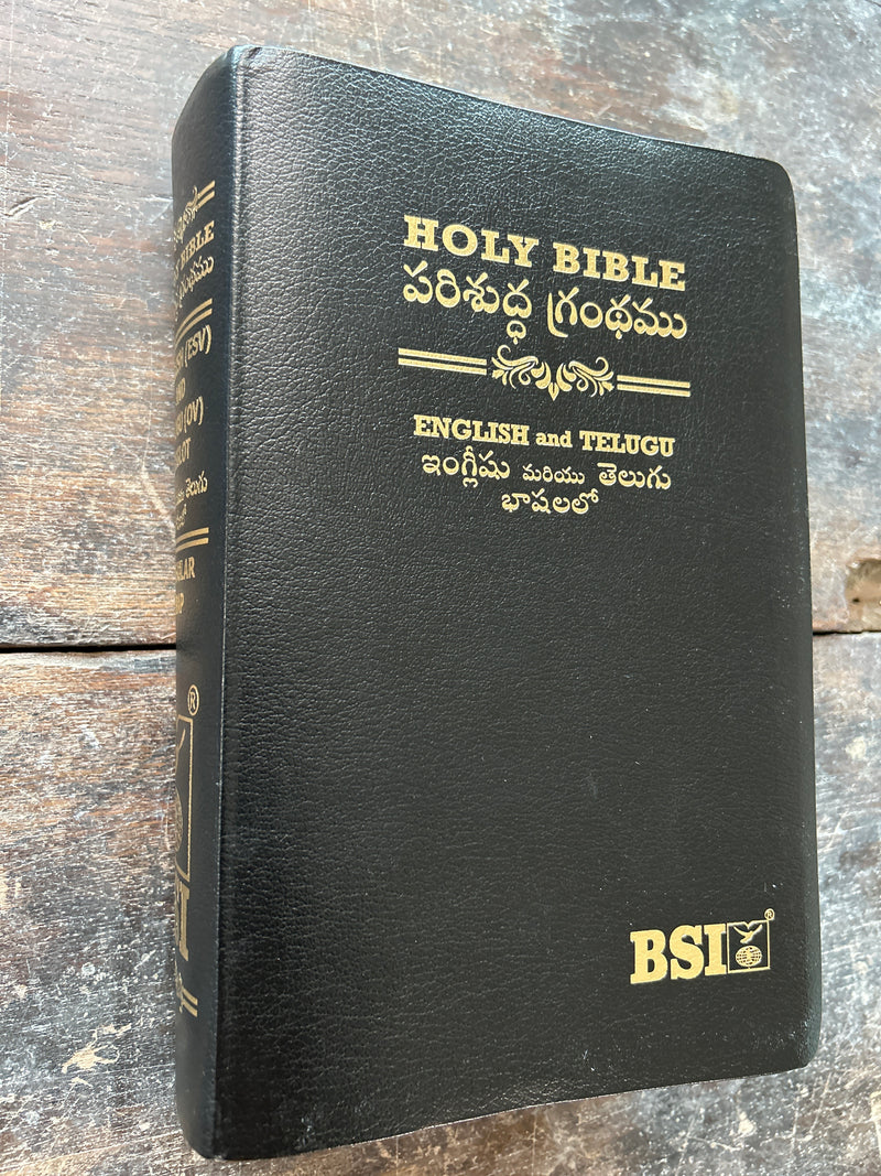 Eachdaykart Holy Bible Bilingual (English & Telugu) – Leatherette Black (BSI)