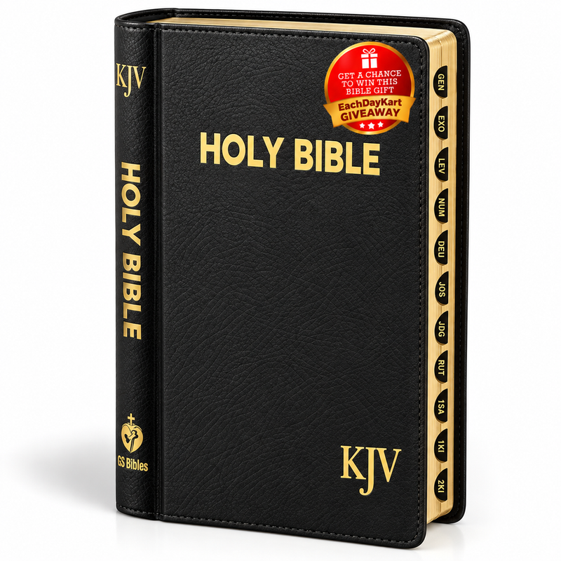 KJV Compact Pearl Vinyl Indexed Black English Bible