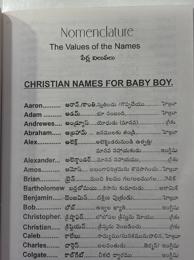 Perla Viluvalu Nomenclature Christian Baby Names Book By G J Subba Reddy Telugu Christian Book EachDayKart