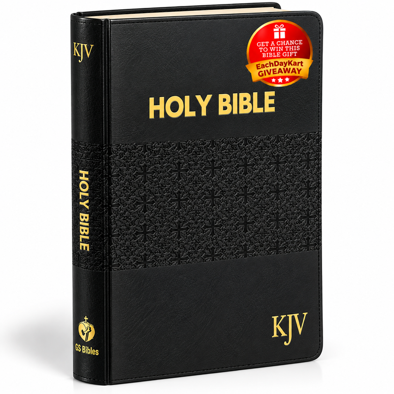 KJV Holy Bible Medium Polyurethane Black English Bible