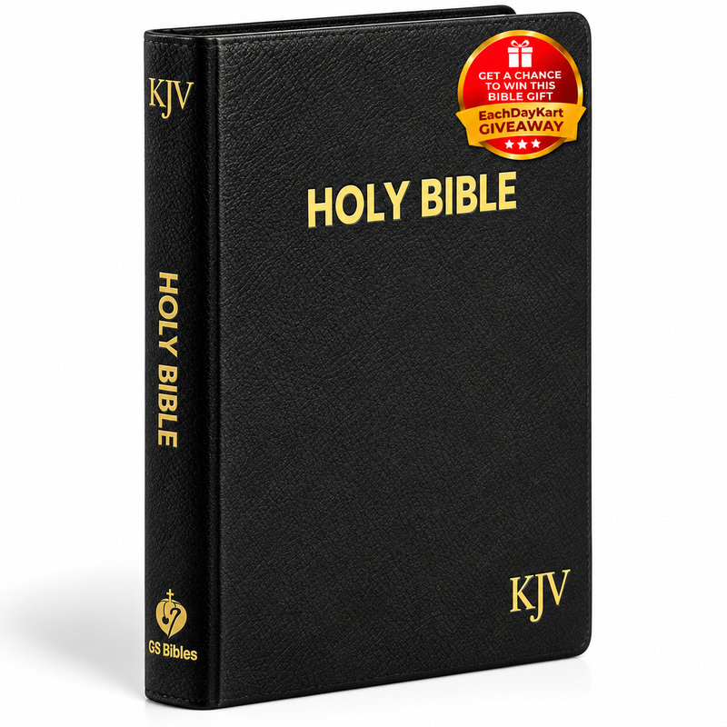 KJV Medium Pearl Vinyl Black English Bible