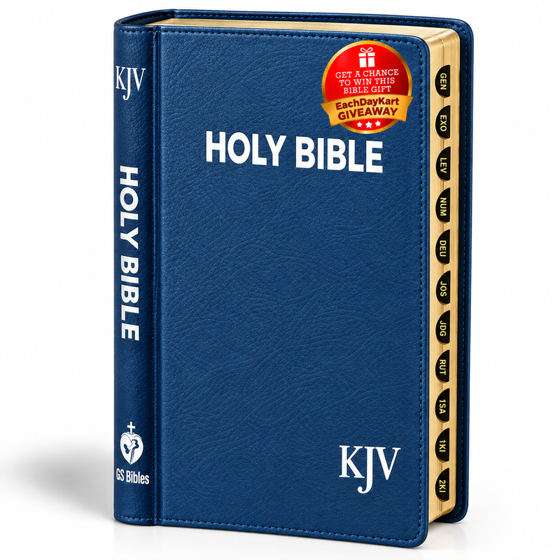 KJV Compact Pearl Vinyl Indexed Blue English Bible