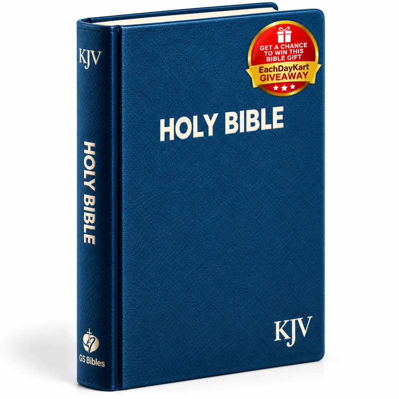 KJV Medium Pearl Vinyl Indexed Blue English Bible