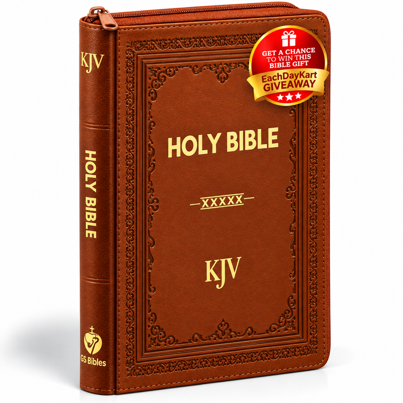 KJV Holy Bible Medium Zip Polyurethane Ginger English Bible