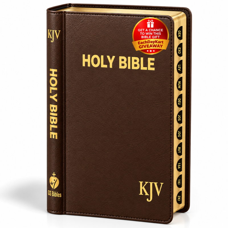 KJV Compact Pearl Vinyl Indexed Brown English Bible