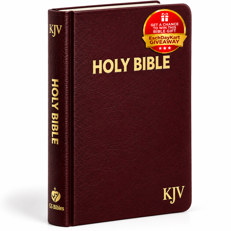 KJV Holy Bible Medium Index Burgundy Bonded Leather English Bible