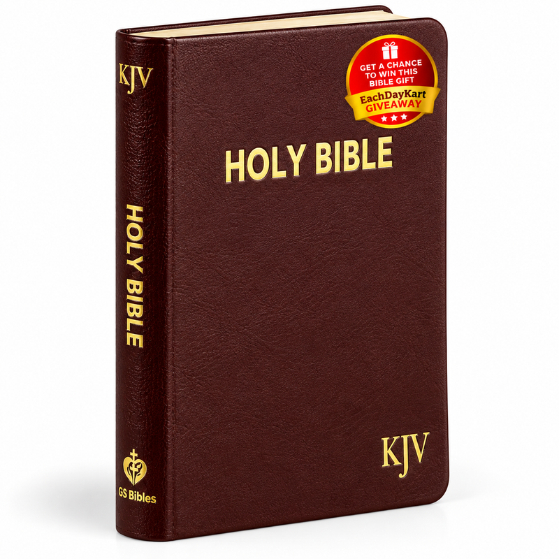 KJV Holy Bible Compact Burgundy Bonded Leather English Bible