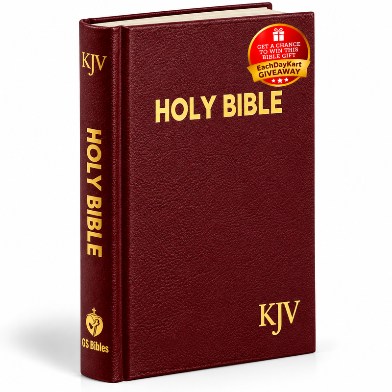 KJV Holy Bible Compact Burgundy Hardcover English Bible